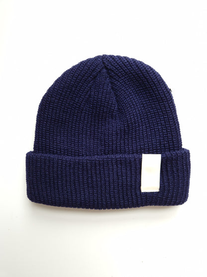 Fisherman navy ribbed beanie