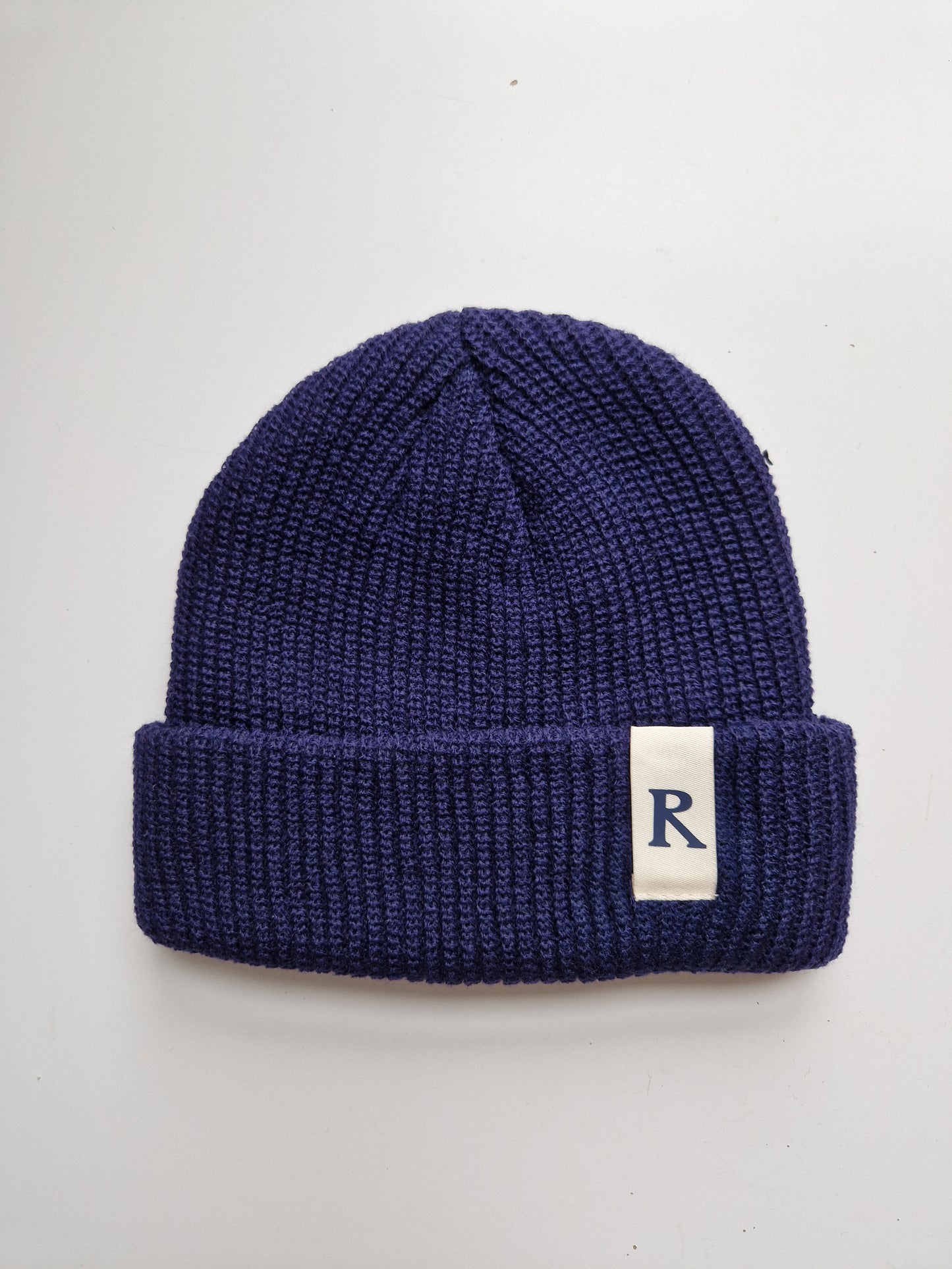 Fisherman navy ribbed beanie