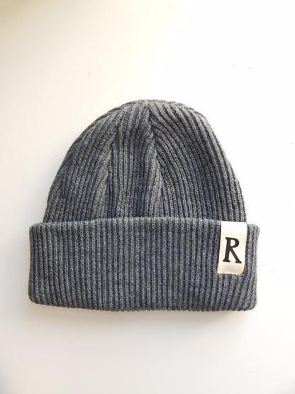 Dark grey ribbed beanie