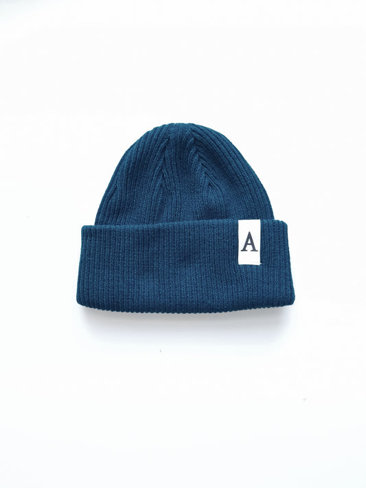 Teal ribbed beanie